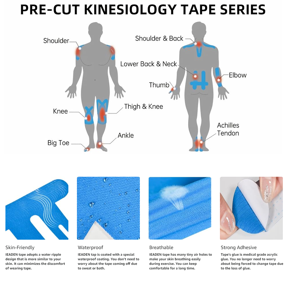 Fita de cinesiologia pré-corta - Sports Taping Precut avaliação e preço