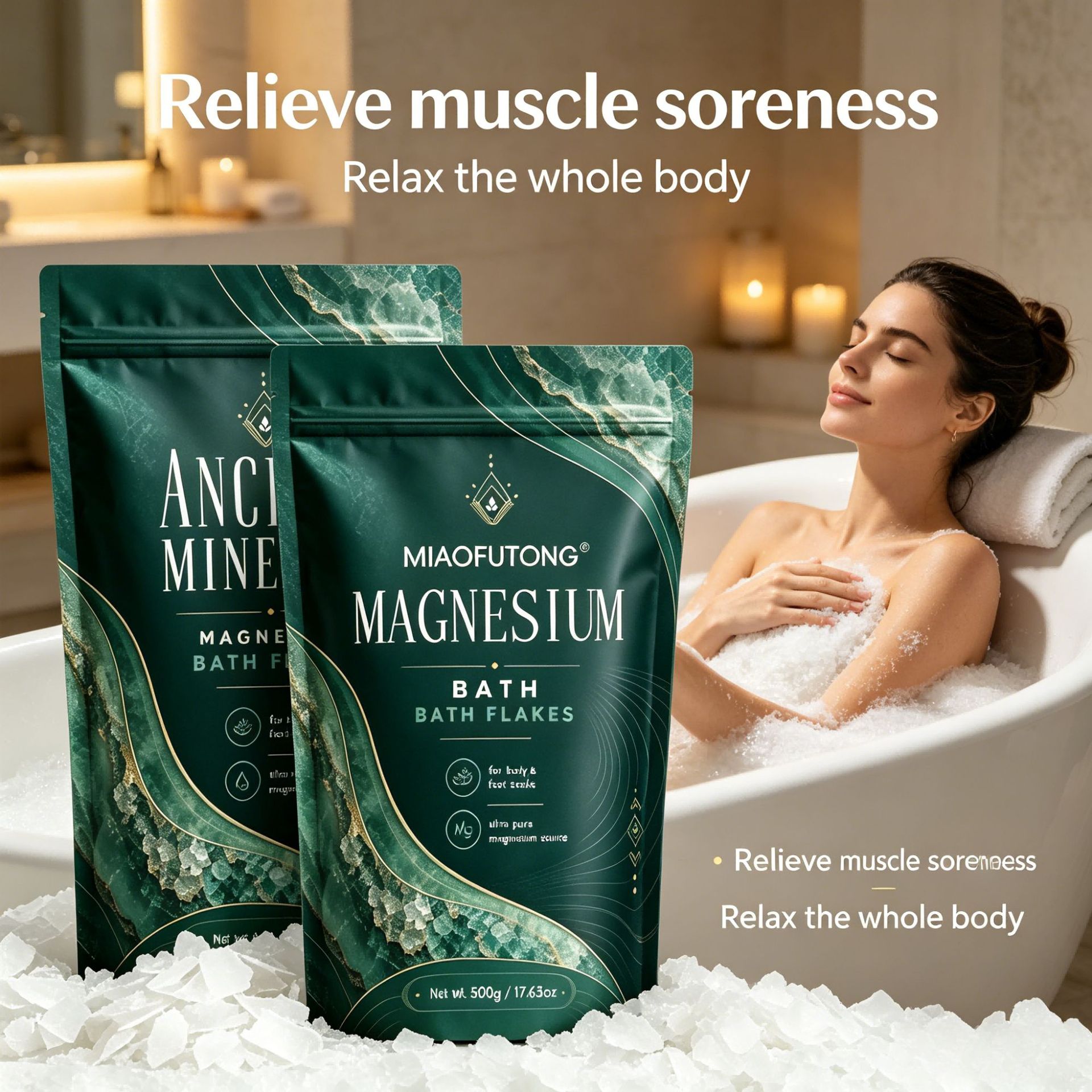 Sal de banho mineral de magnés - Bath Salts Magnesium avaliação e preço