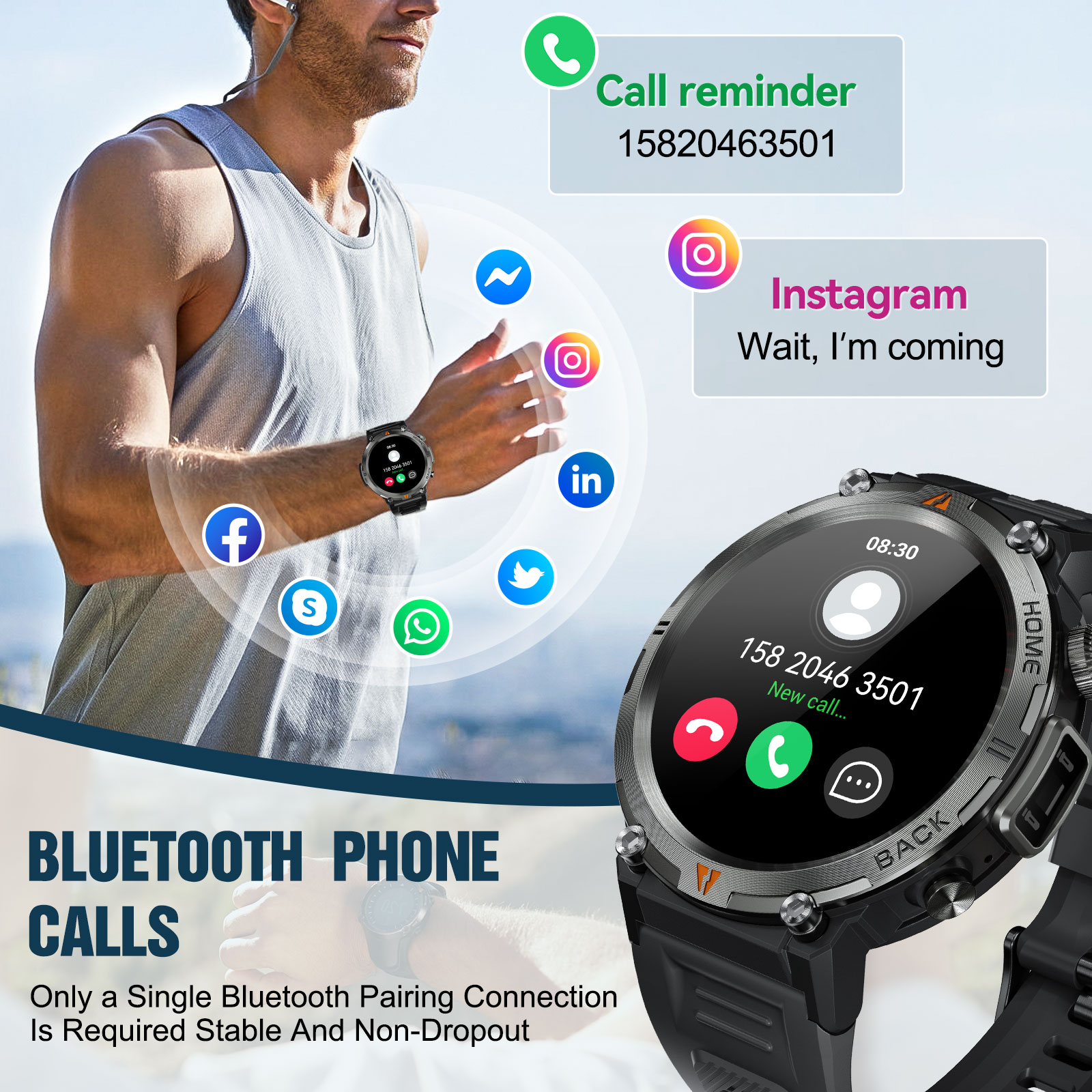 Eiyis ke3 bluetooth chamada re - Health Wellness Bracelet avaliação e preço