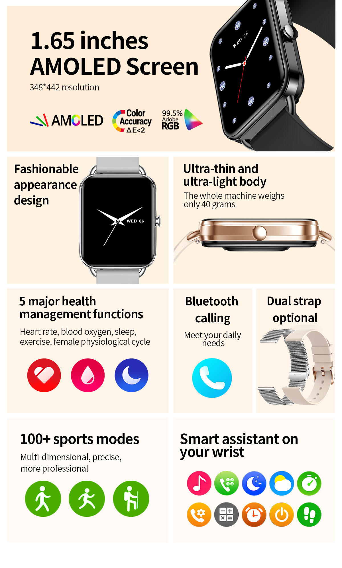 2024 relógio inteligente andro - Health Wellness Bracelet avaliação e preço